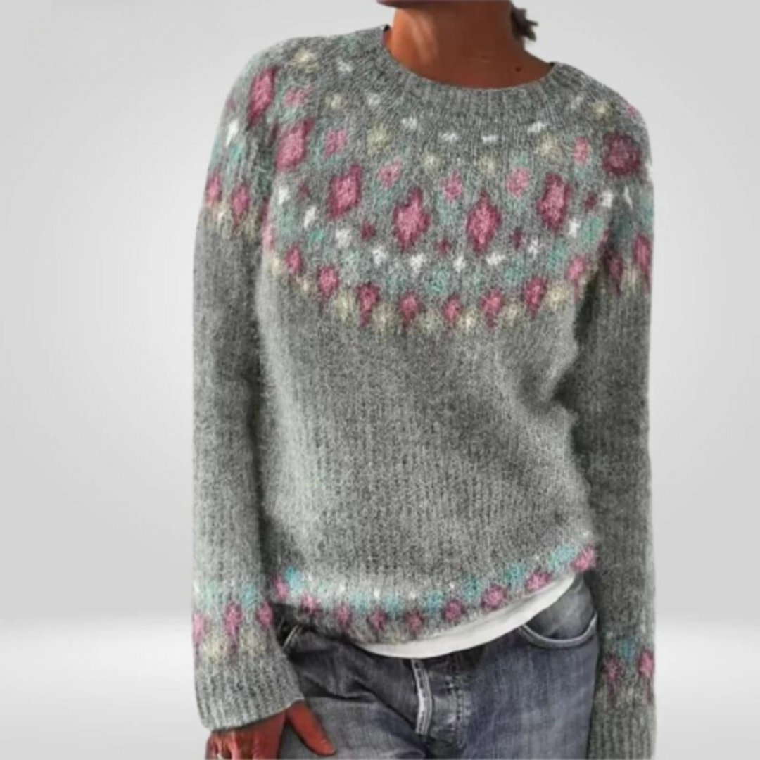 Stijlvolle Pullover Met Traditioneel Noors Schouderpatroon Dames