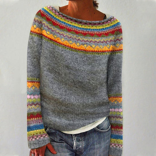 Comfortabele Gestreepte Pullover Met Losse Pasvorm Dames