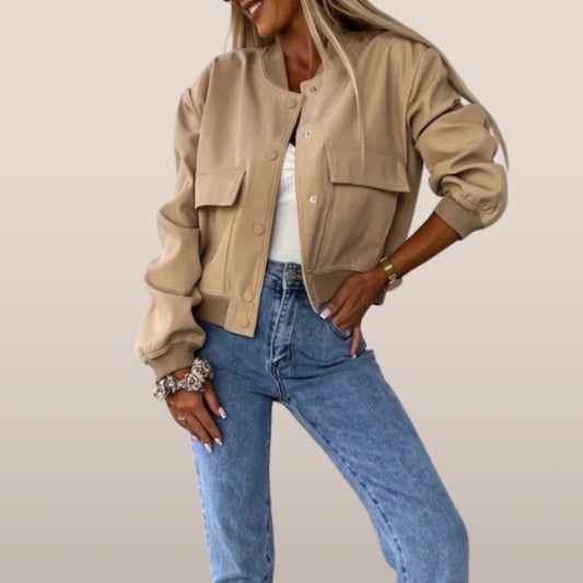 Knoopsluiting Jas Moderne Streetwear Look Dames