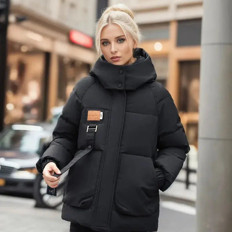 Warme Puffer Winterjas Ontspannen Dagelijkse Draagstijl Dames