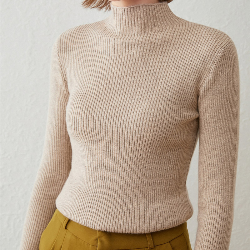 Geribde Wintertrui met Hoge Hals voor Dames Klassieke Stijl