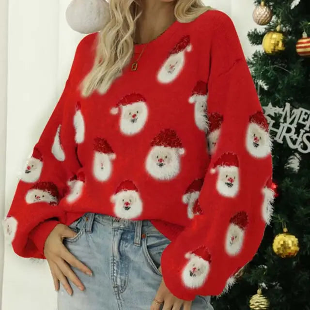 Kersttrui Dames Leuke Santa Claus Gebreide Trui Dames