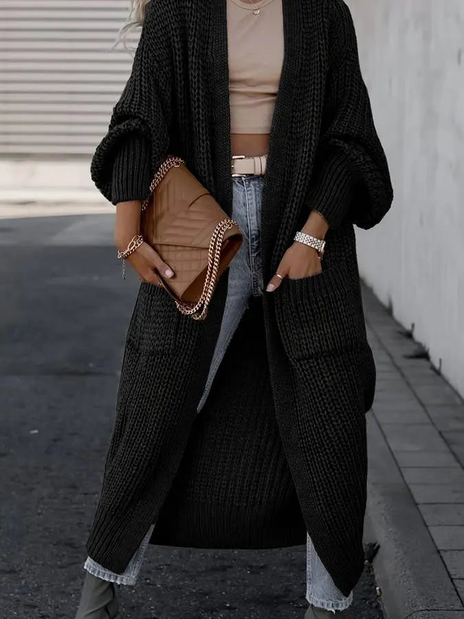 Gezellige Casual Gebreide Lange Wintervestjas voor Dames