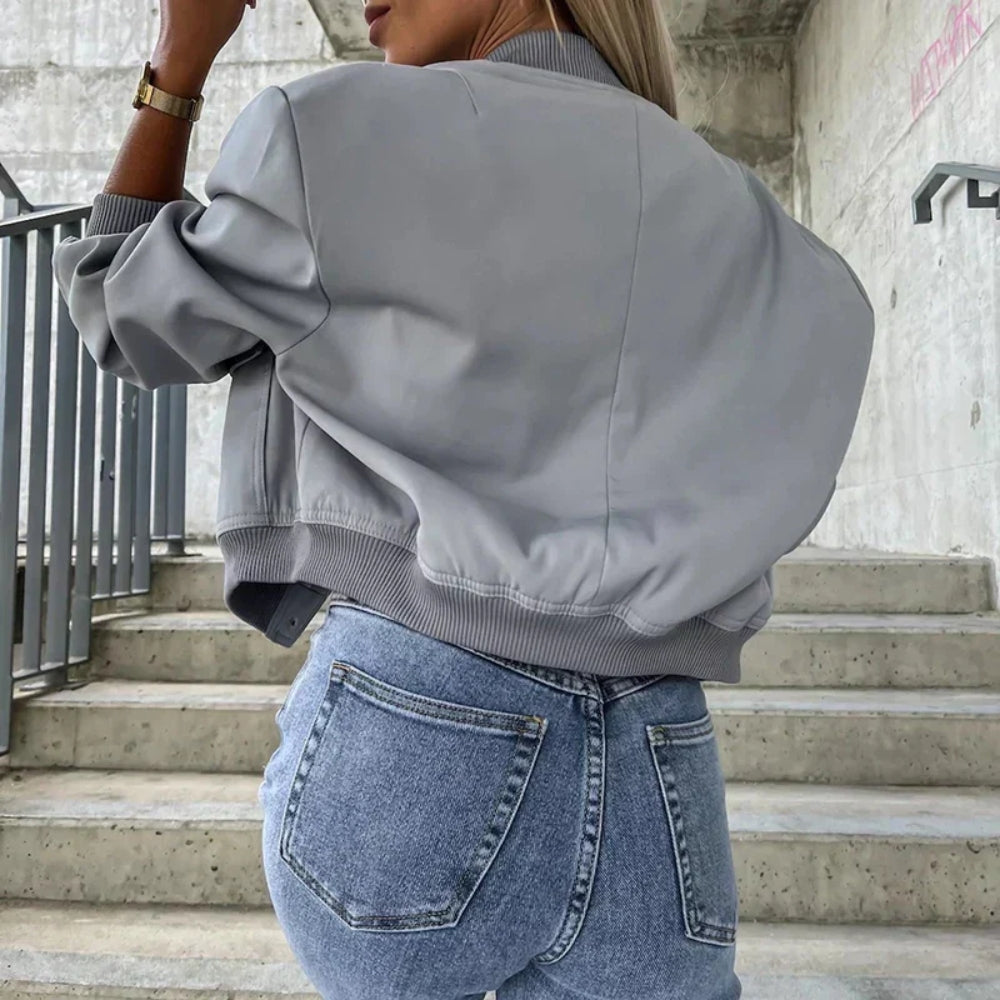 Knoopsluiting Jas Moderne Streetwear Look Dames