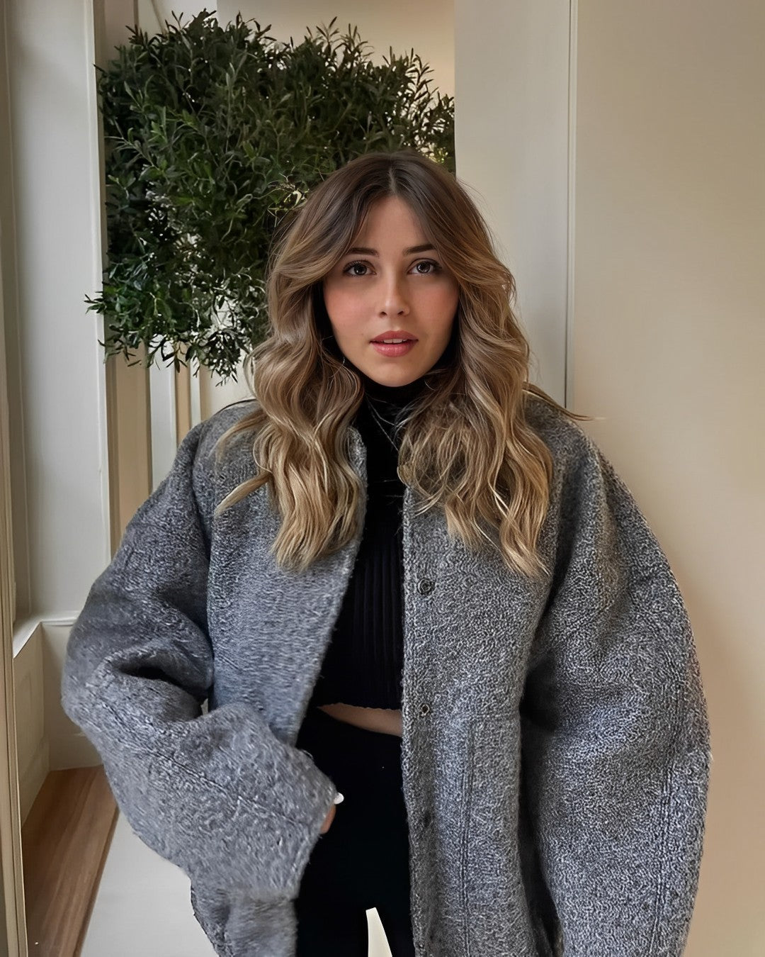 Oversized Knopenjack Gezellige Streetwear Stijl Dames