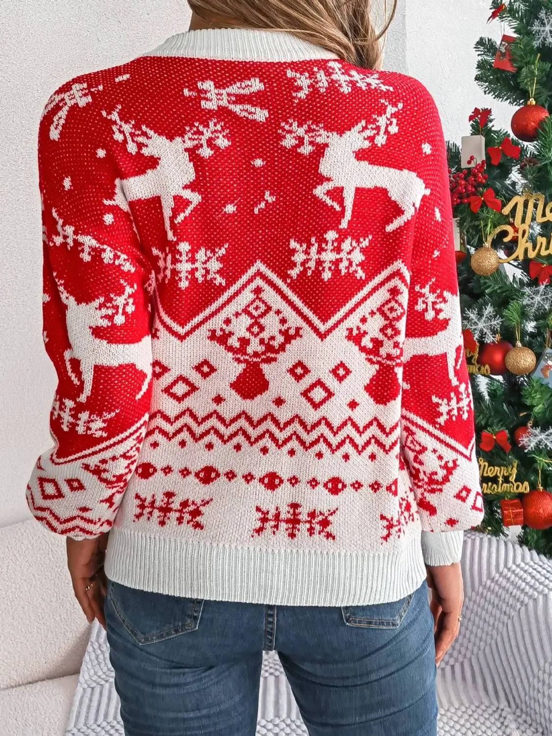 Rendier Kersttrui Gezellige Winter Gebreide Trui Dames