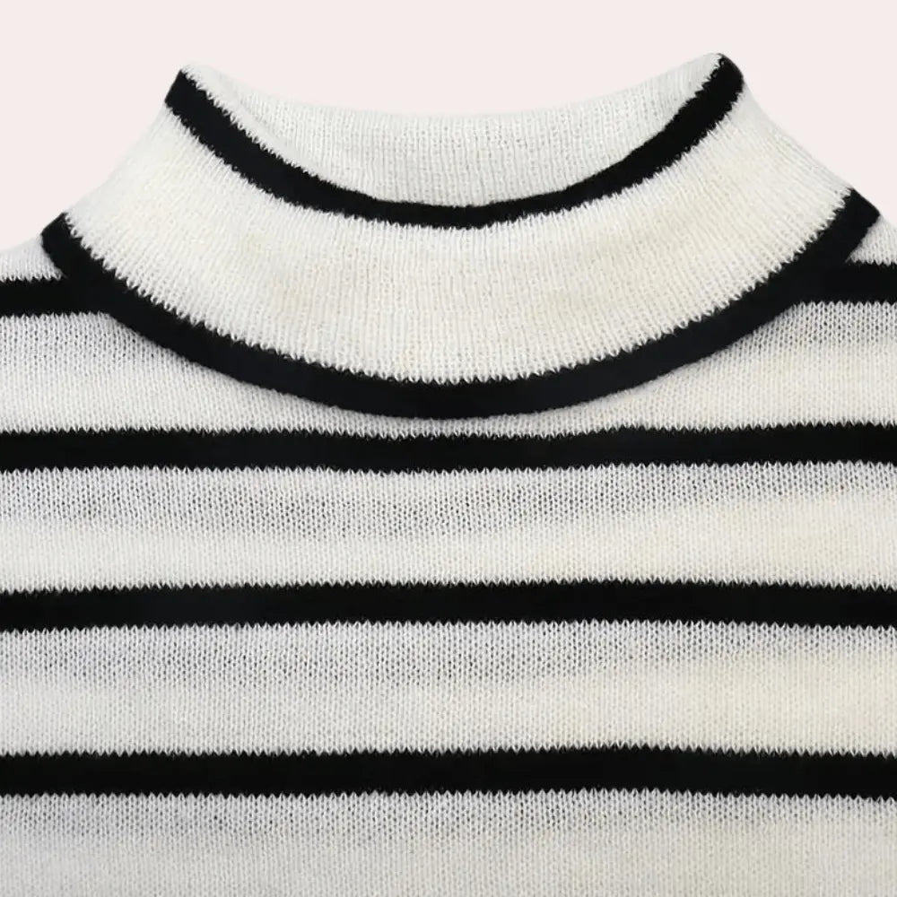 Trendy gestreepte coltrui met modern design voor vrouwen