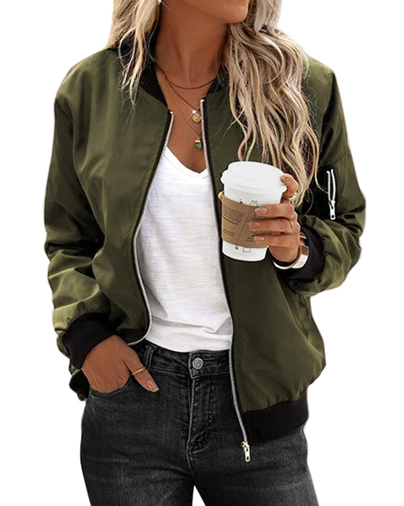 Bomberjack Casual Rits Streetwear Stijl Dames