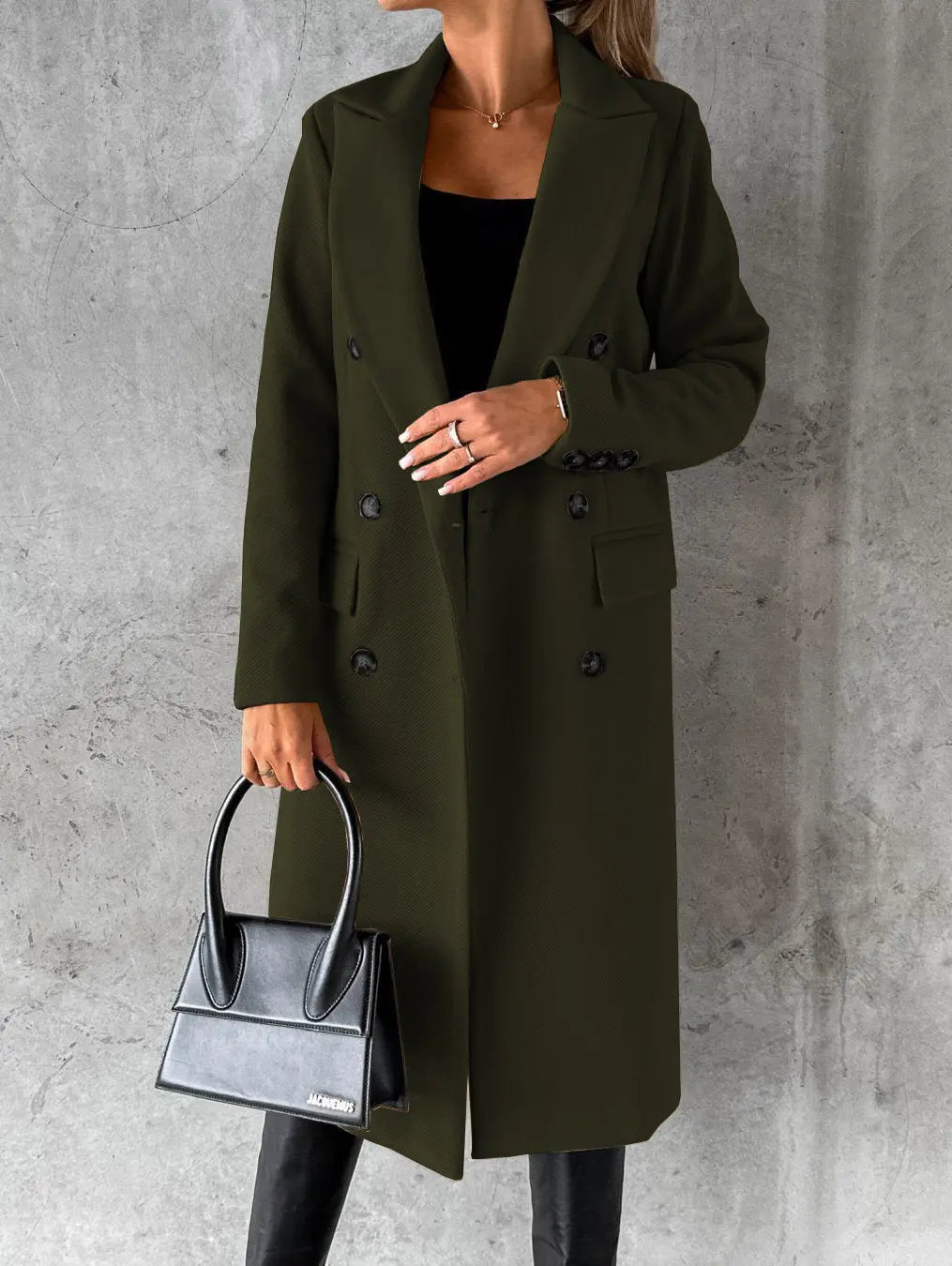 Lange Dubbelzijdige Winterjas voor Dames Elegante Stijl