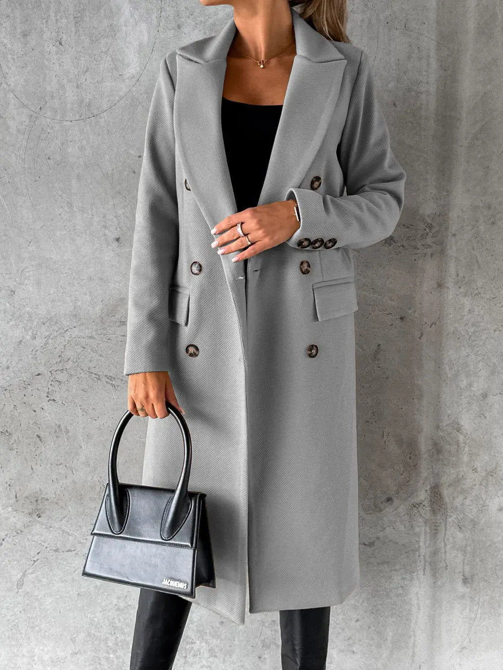 Lange Dubbelzijdige Winterjas voor Dames Elegante Stijl