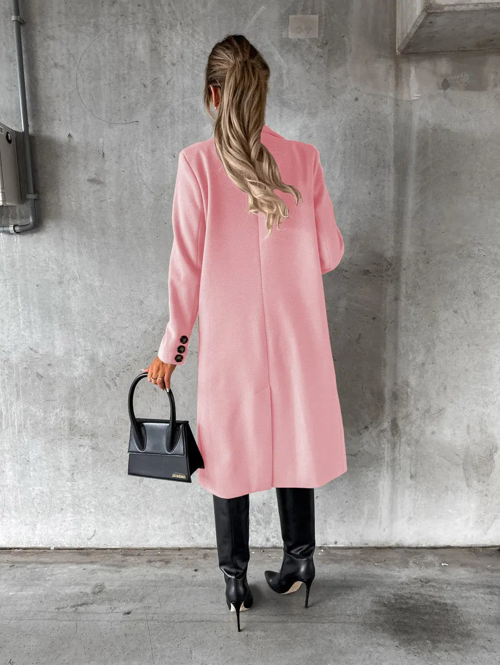 Lange Dubbelzijdige Winterjas voor Dames Elegante Stijl