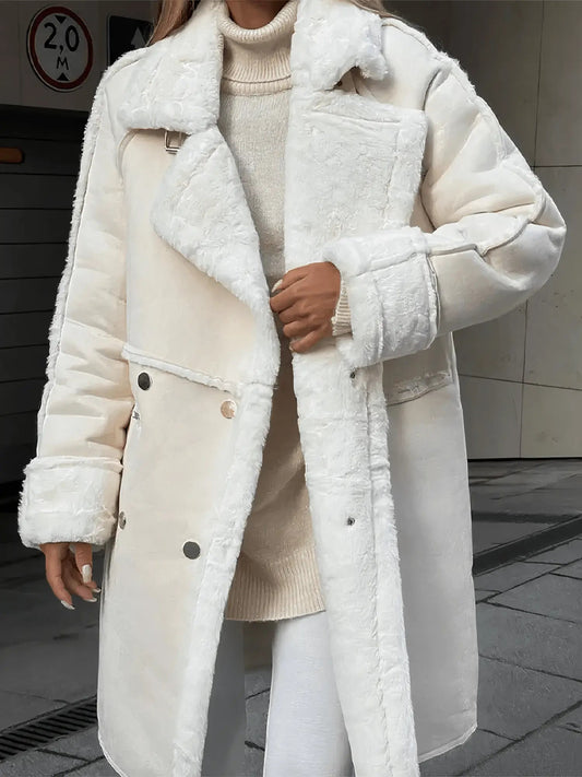 Imitatiebont Winterjas Oversized Modern Ontwerp Dames