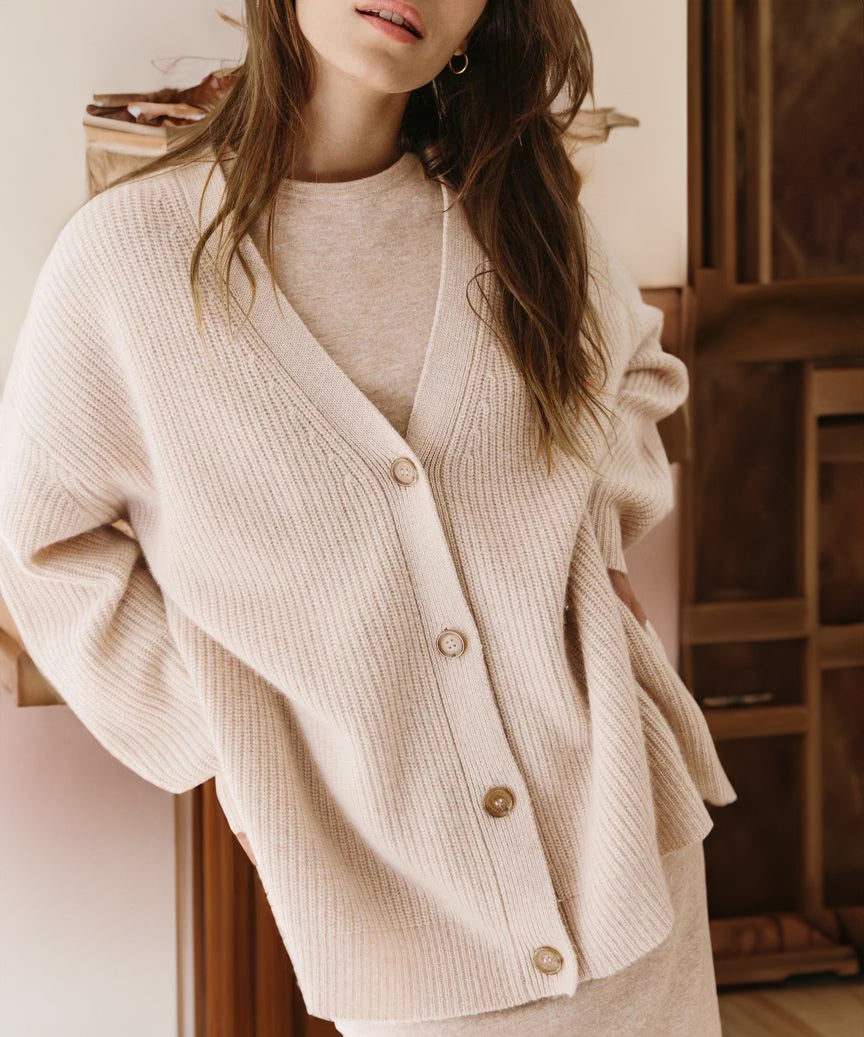 Oversized Knopen Gebreid Vest Dames Trendy Casual Trui