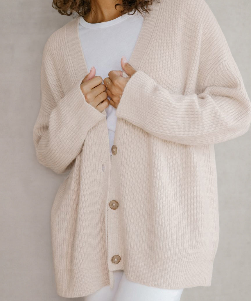 Oversized Knopen Gebreid Vest Dames Trendy Casual Trui