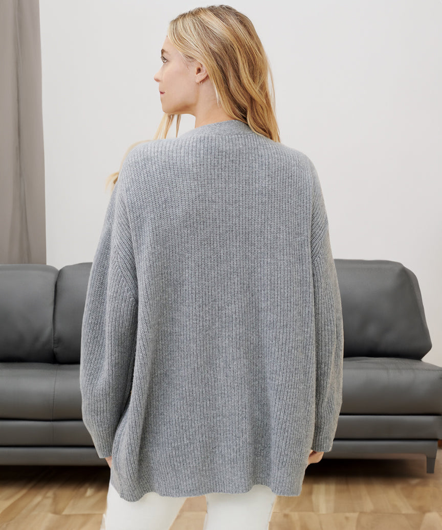 Oversized Knopen Gebreid Vest Dames Trendy Casual Trui