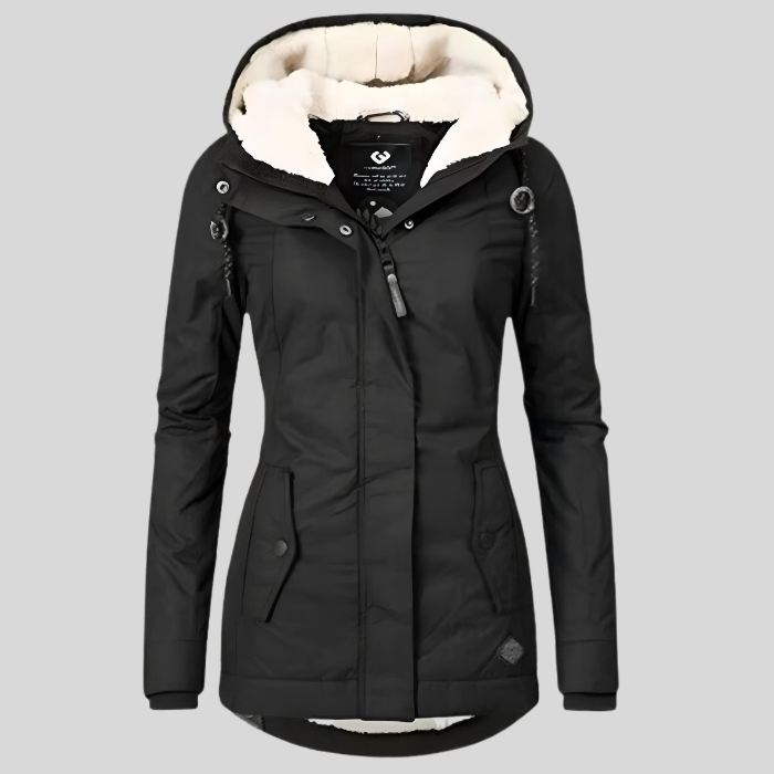 Warme Fleecegevoerde Winterjas met Capuchon voor Dames