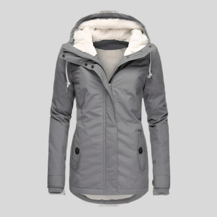 Warme Fleecegevoerde Winterjas met Capuchon voor Dames