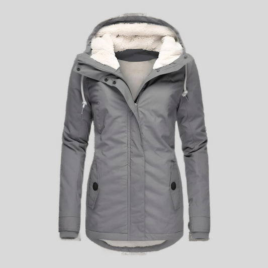 Warme Fleecegevoerde Winterjas met Capuchon voor Dames