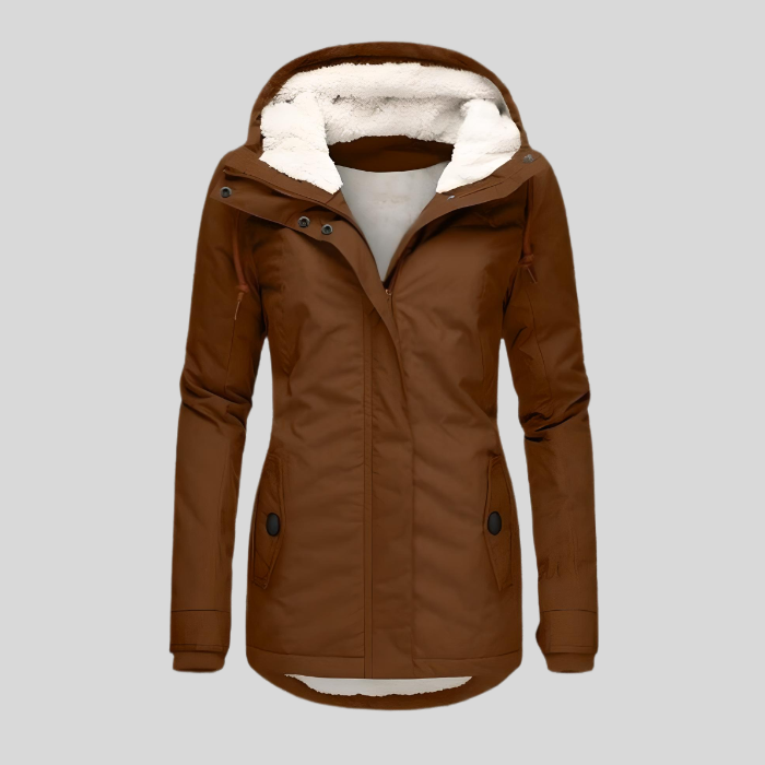 Warme Fleecegevoerde Winterjas met Capuchon voor Dames