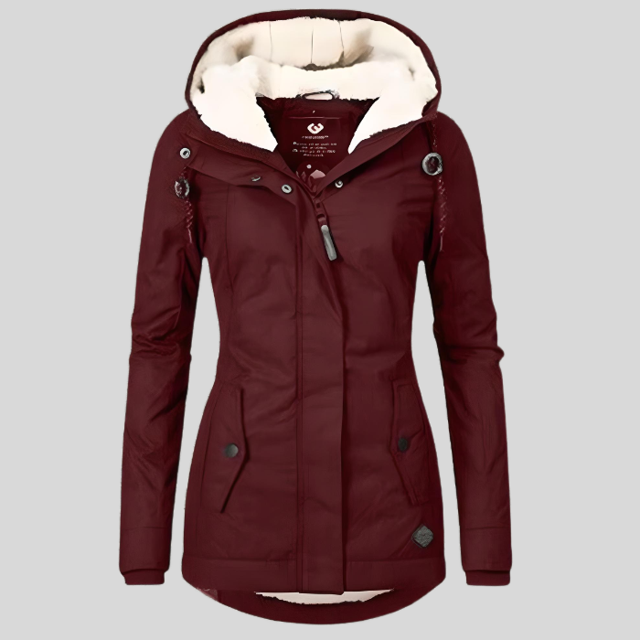 Warme Fleecegevoerde Winterjas met Capuchon voor Dames