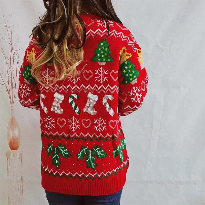 Dames Kersttrui Feestelijke Gebreide Trui Voor De Feestdagen