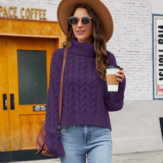 Kabelgebreide Coltrui voor Dames Gezellige Winter Pullover