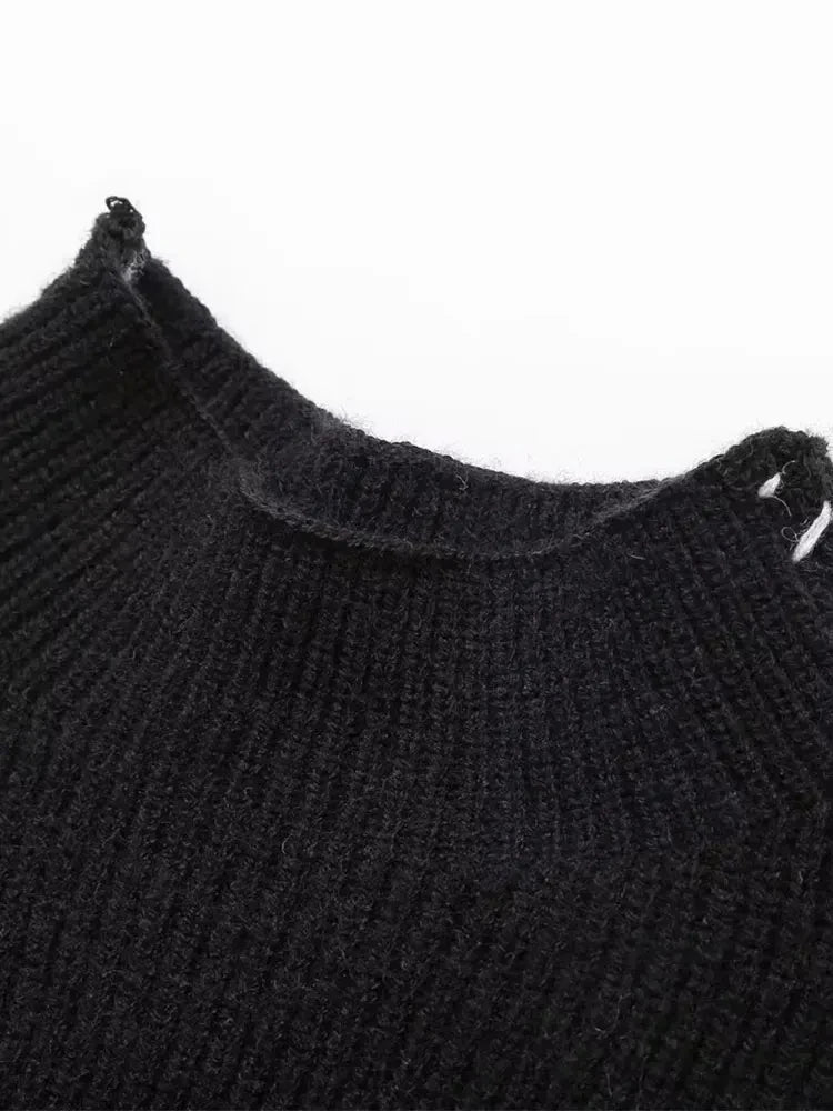 Moderne Gestreepte Coltrui Wintertrui voor Dames