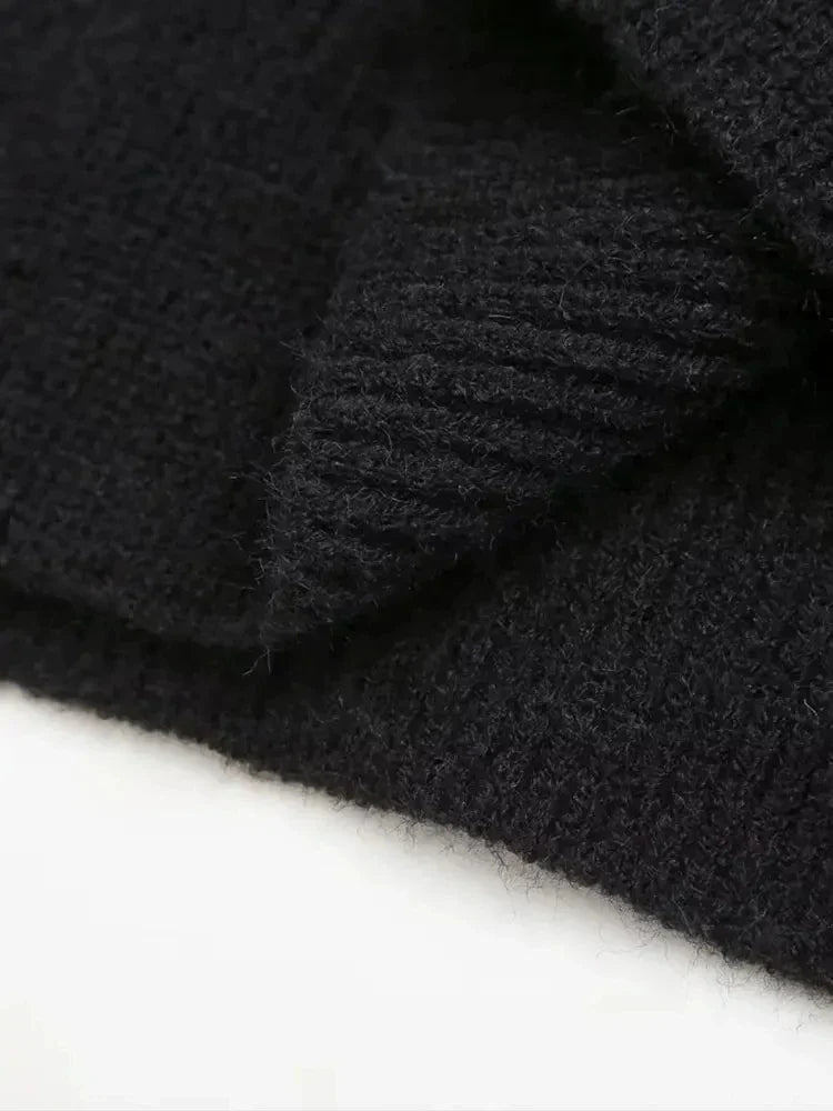 Moderne Gestreepte Coltrui Wintertrui voor Dames