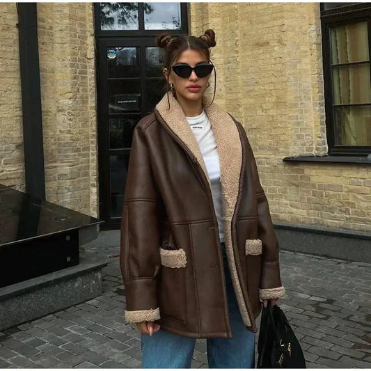 Oversized Winterjas Gezellige Trendy Stijl Dames