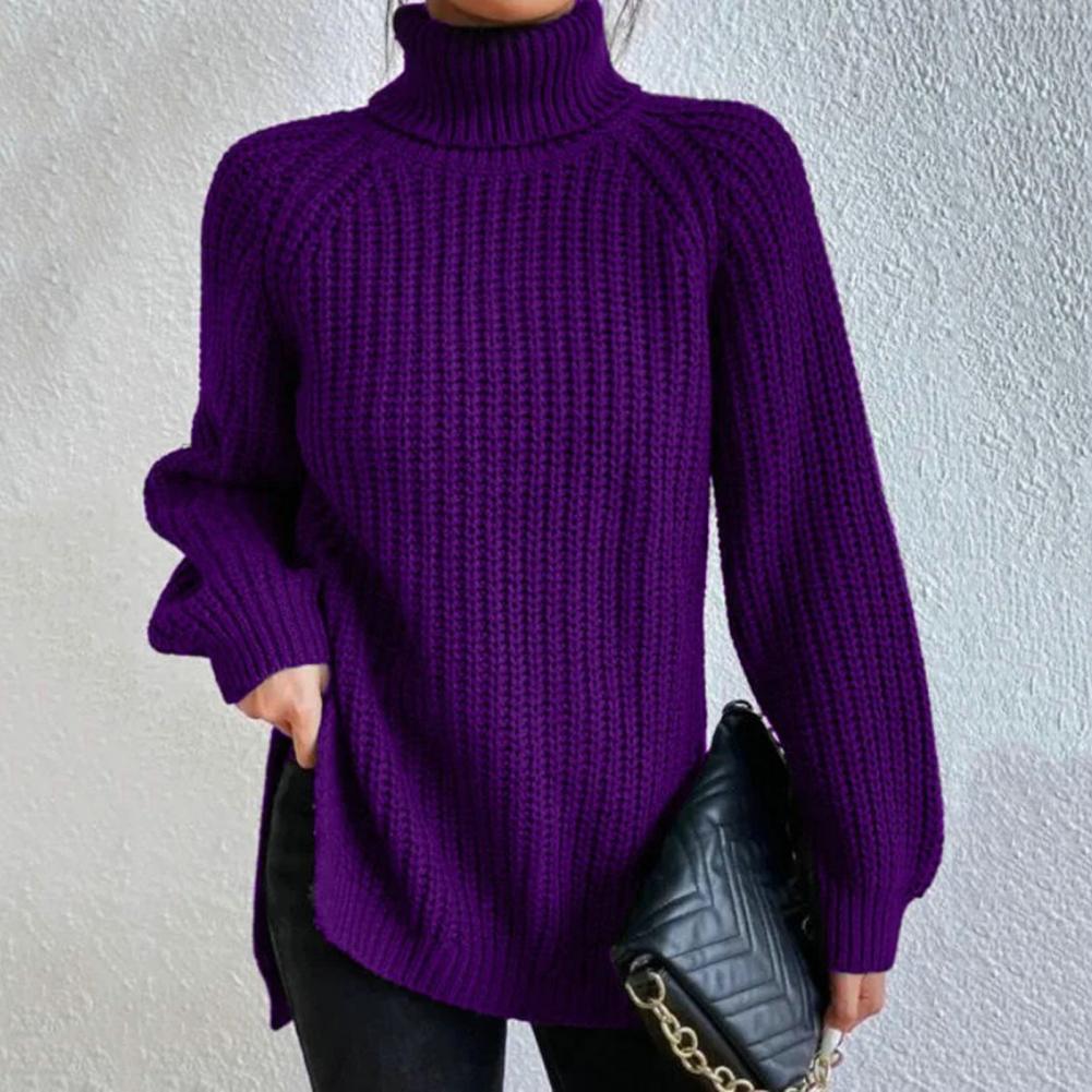 Dikke Gebreide Coltrui Pullover Met Ontspannen Pasvorm Dames