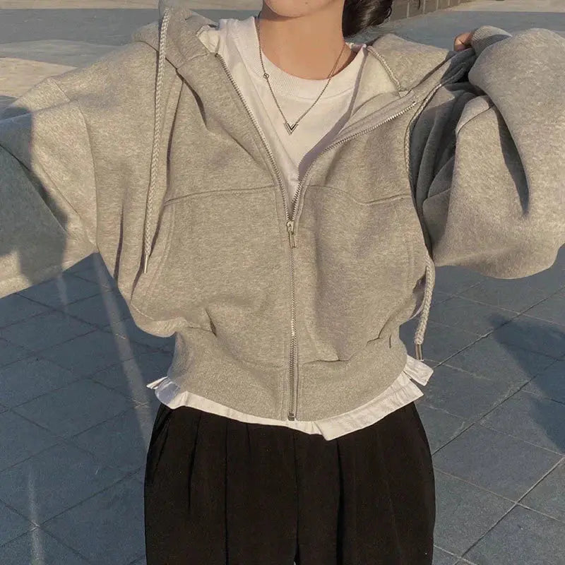 Gezellig oversized sweatshirt met rits en capuchon voor vrouwen