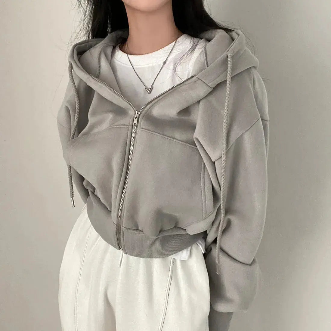 Gezellig oversized sweatshirt met rits en capuchon voor vrouwen
