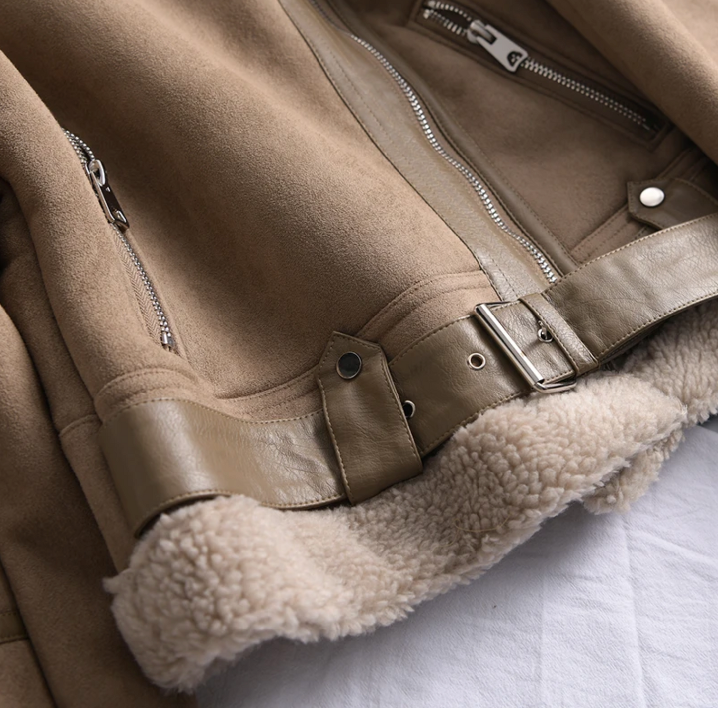 Winter Shearling Jack Gezellig Warm Ontwerp Dames