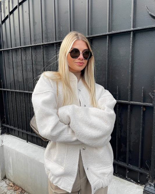 Oversized Knopenjack Gezellige Streetwear Stijl Dames