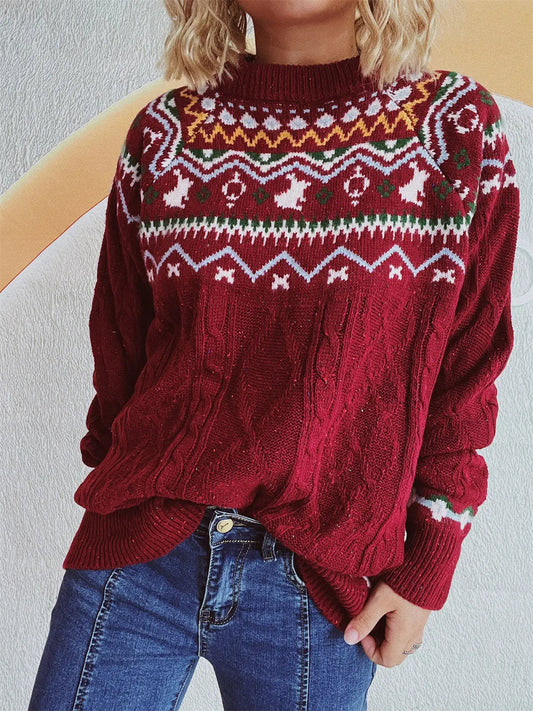 Fair Isle Trui Dames Kleurrijke Kerst Gebreide Pullover Dames