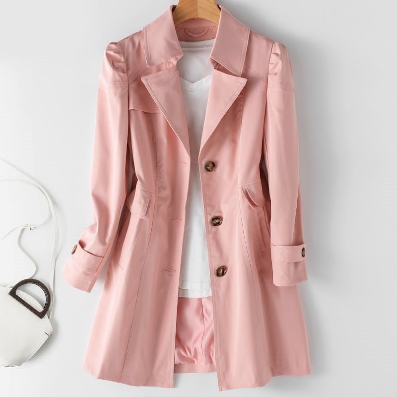 Klassieke Trenchcoat Met Knopen Voor Dames