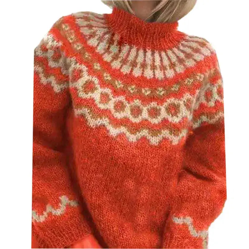 Gezellige Noorse Gebreide Pullover Met Winterpatroon Dames
