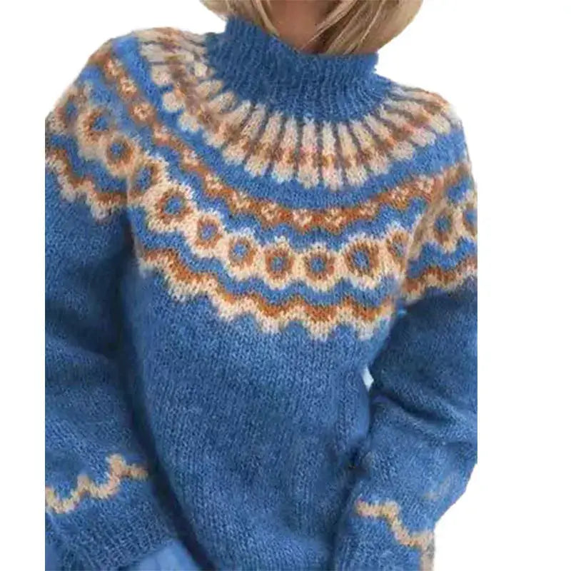 Gezellige Noorse Gebreide Pullover Met Winterpatroon Dames