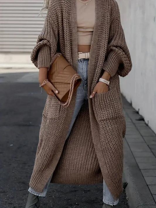 Gezellige Casual Gebreide Lange Wintervestjas voor Dames