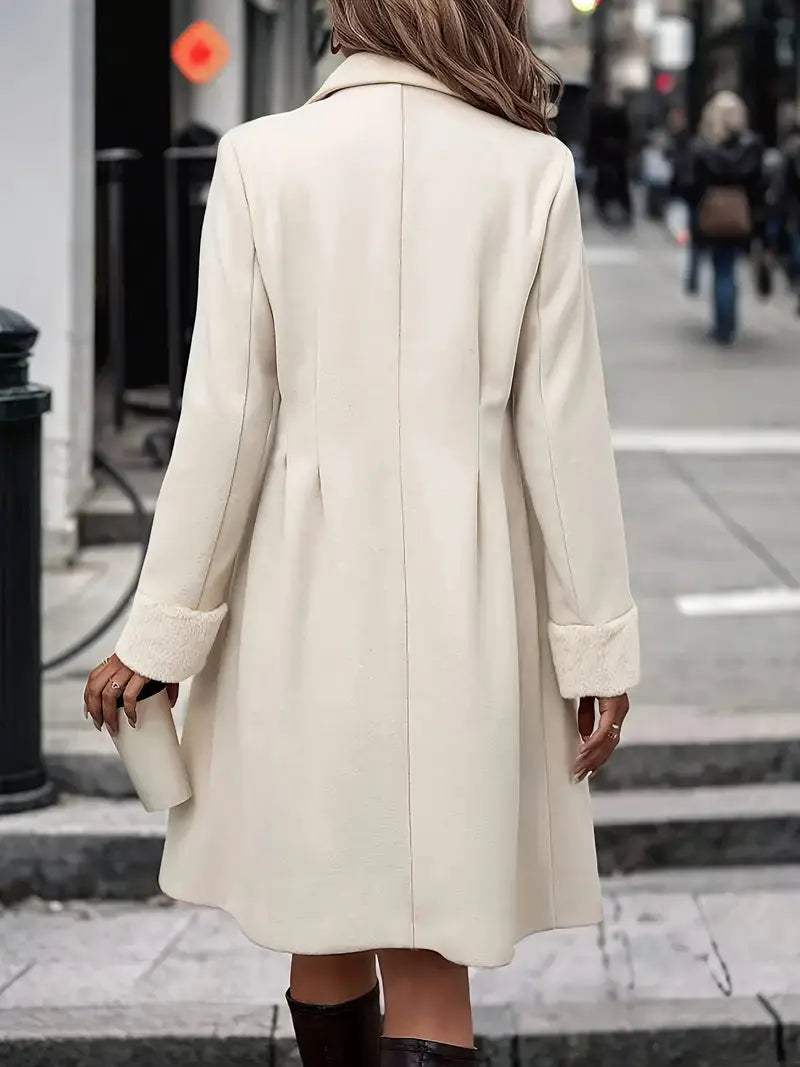 Lange Dubbelzijdige Winterjas voor Dames Elegante Stijl