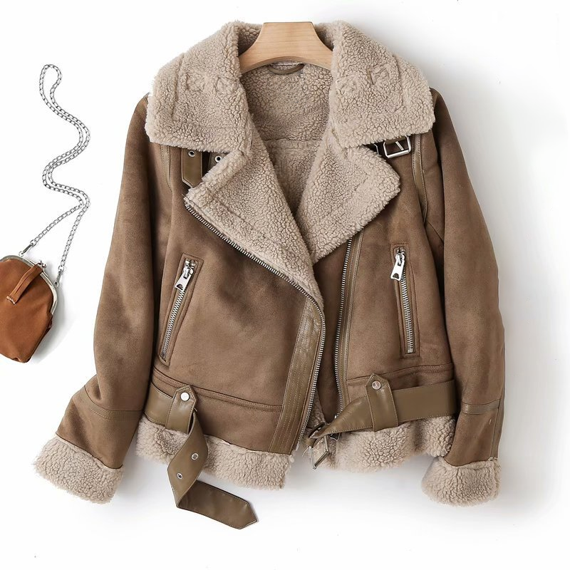 Winter Shearling Jack Gezellig Warm Ontwerp Dames