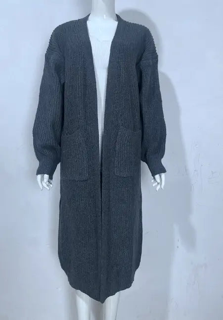 Gezellige Casual Gebreide Lange Wintervestjas voor Dames