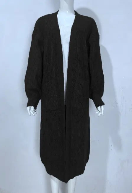 Gezellige Casual Gebreide Lange Wintervestjas voor Dames