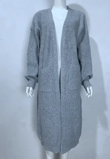 Gezellige Casual Gebreide Lange Wintervestjas voor Dames