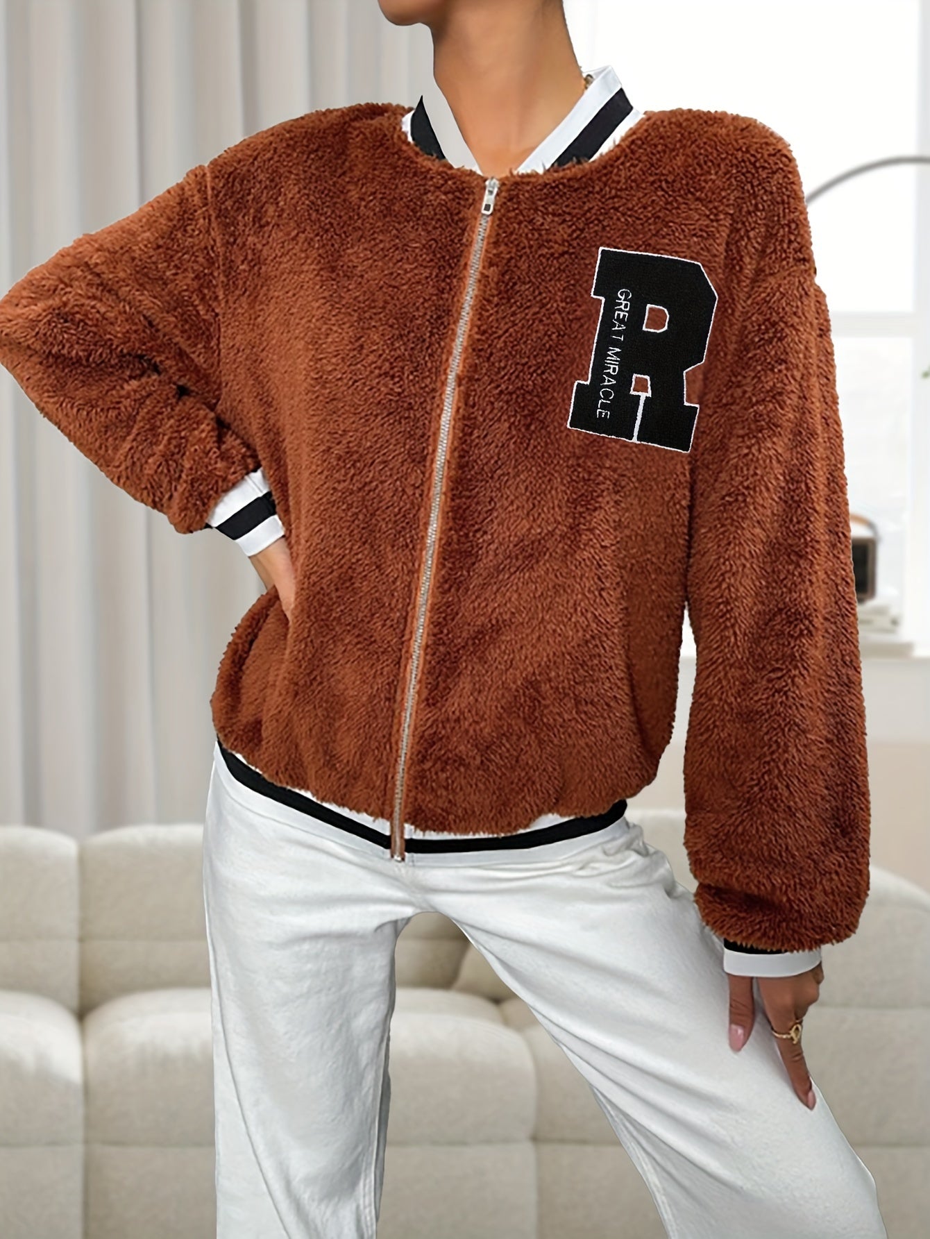 Fleece Winterjack Sportieve Casual Stijl Dames
