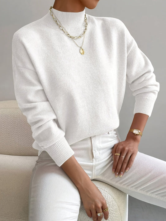 Gebreide Wintertrui met Hoge Hals voor Dames Elegante Stijl