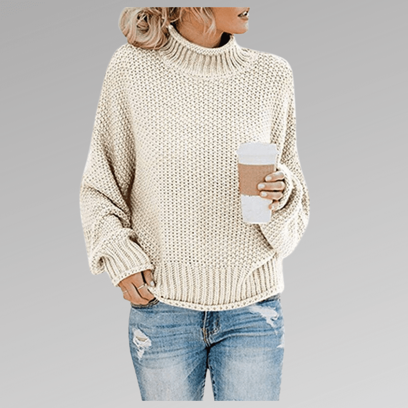 Dikke Gebreide Wintertrui met Hoge Hals voor Dames Gezellige Stijl
