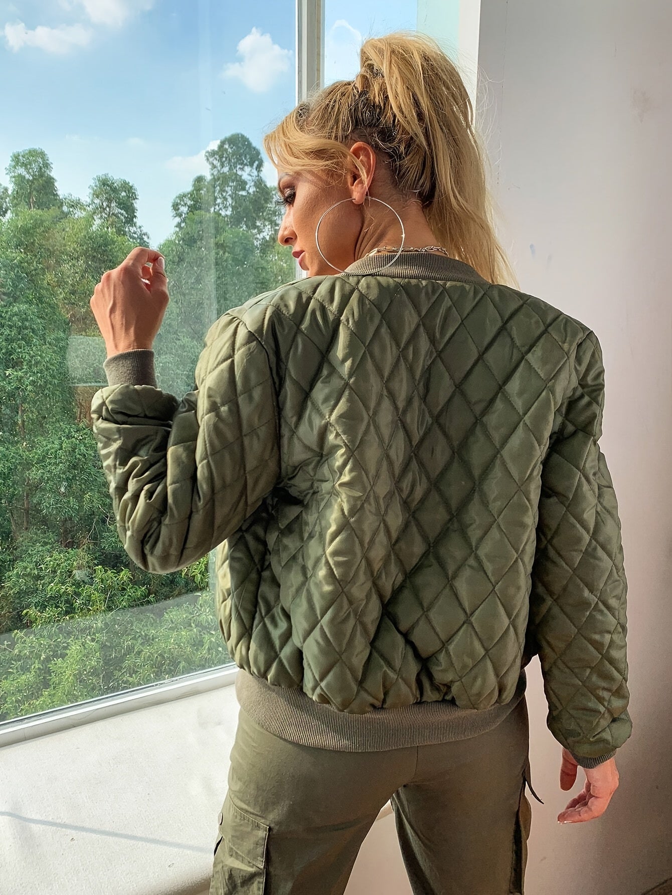 Gewatteerd Winterjack Trendy Casual Stijl Dames