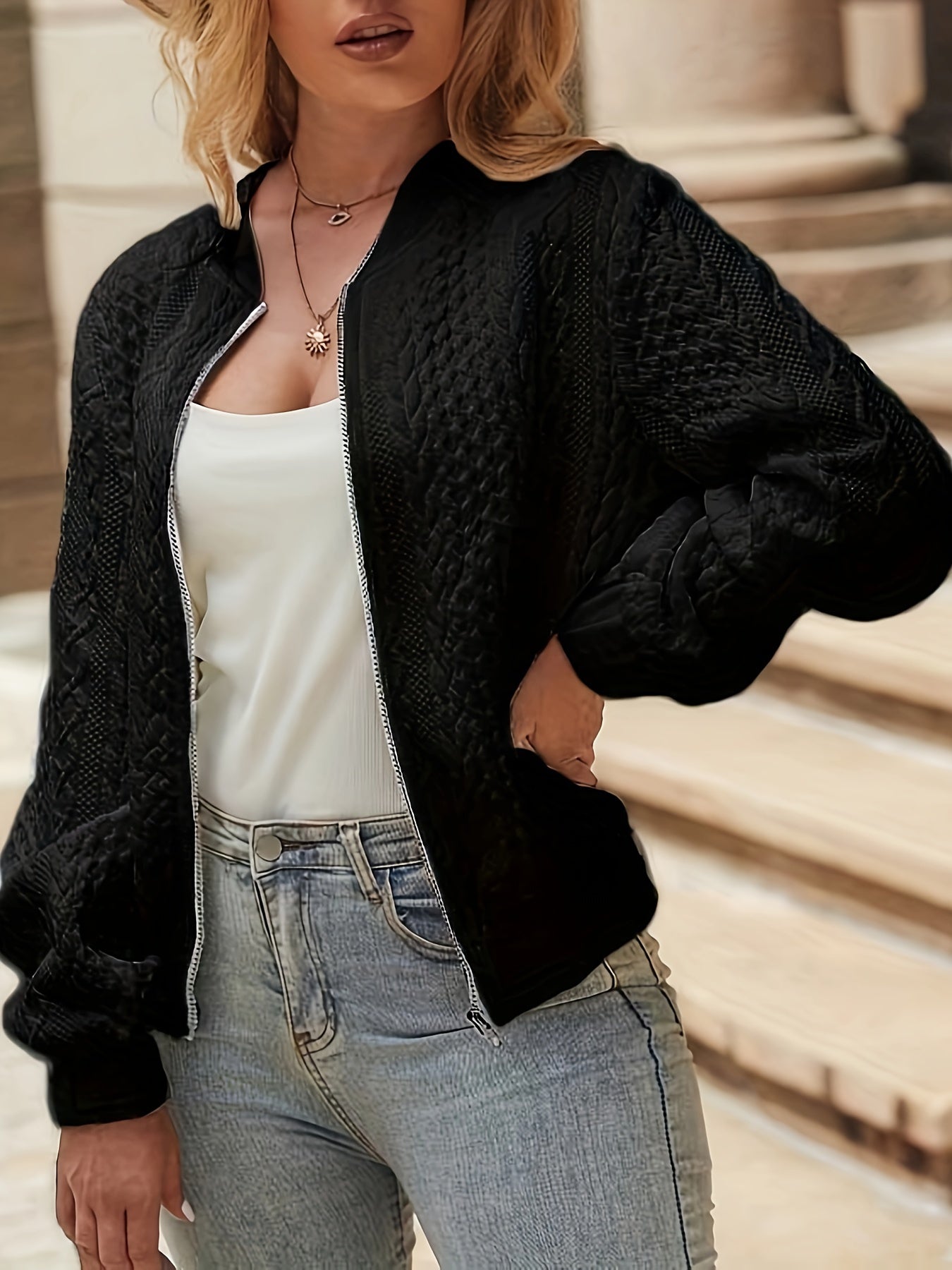 Gewatteerd Winter Bomberjack Gezellige Casual Stijl Dames