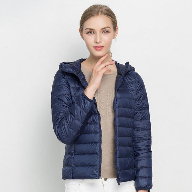 Pufferjack Met Capuchon Lichtgewicht Casual Bovenkleding Dames